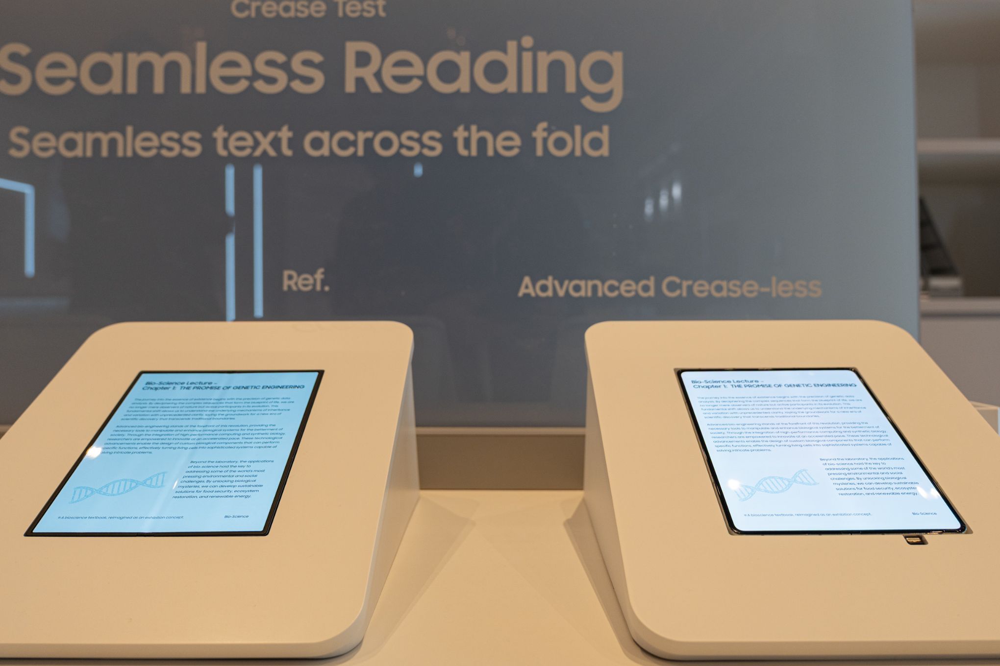 A new era for flexible screens dawns with Samsung’s creaseless foldable display innovation.