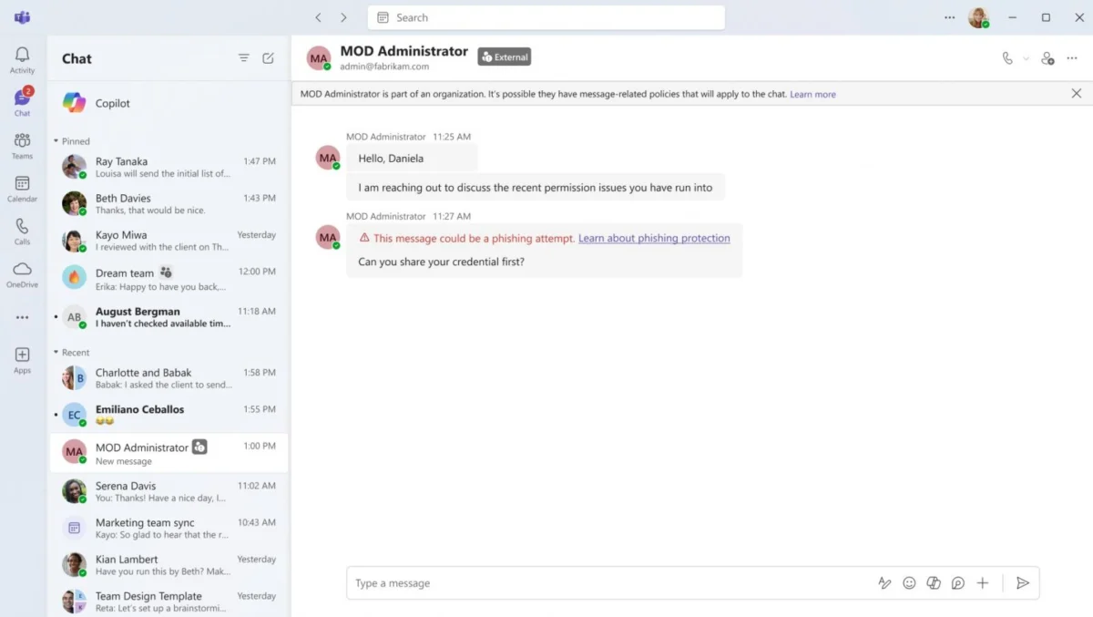 Next-Generation Phishing Detection: Microsoft Teams Integrates AI for Context-Aware Threat Analysis